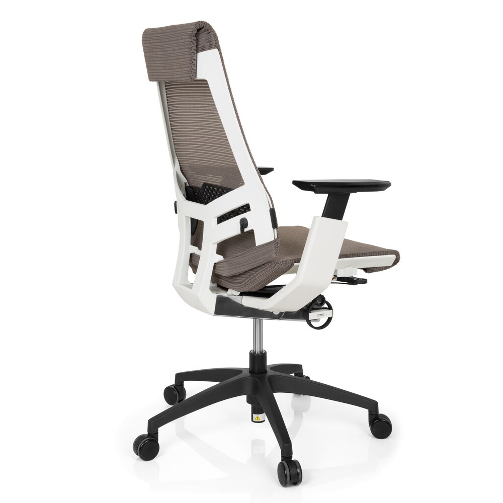 Profi Bürostuhl GENIDIA SMART WHITE Netzstoff mit Armlehnen hjh OFFICE