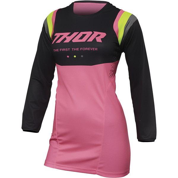 Thor Motocross - Maillot femme Pulse Rev Charcoal / Rose fluo