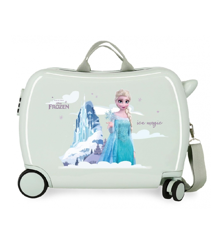 Mala mágica Disney Frozen Arendelle com rodas multidirecionais, verde.