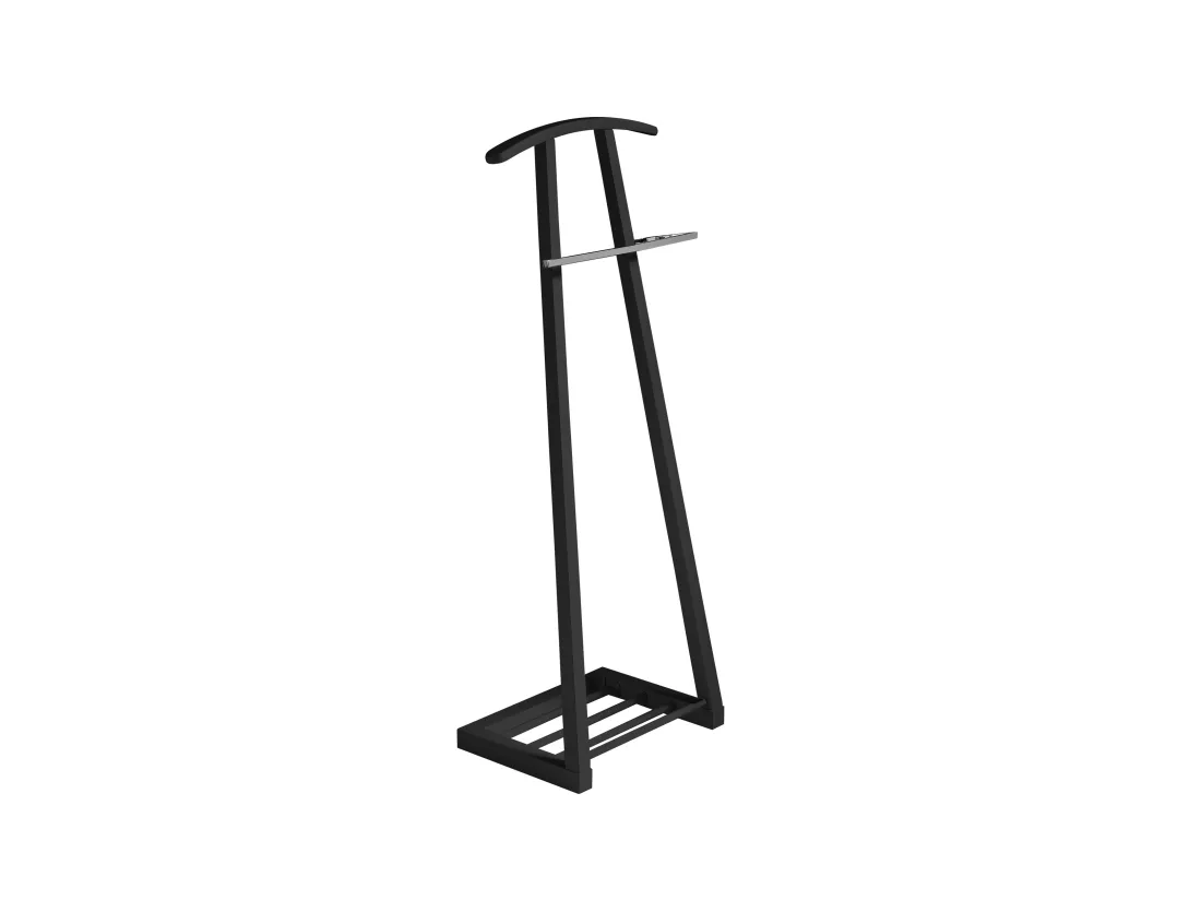 Valet de nuit - H111cm x L46cm x P29cm - hêtre massif noir - Zeta