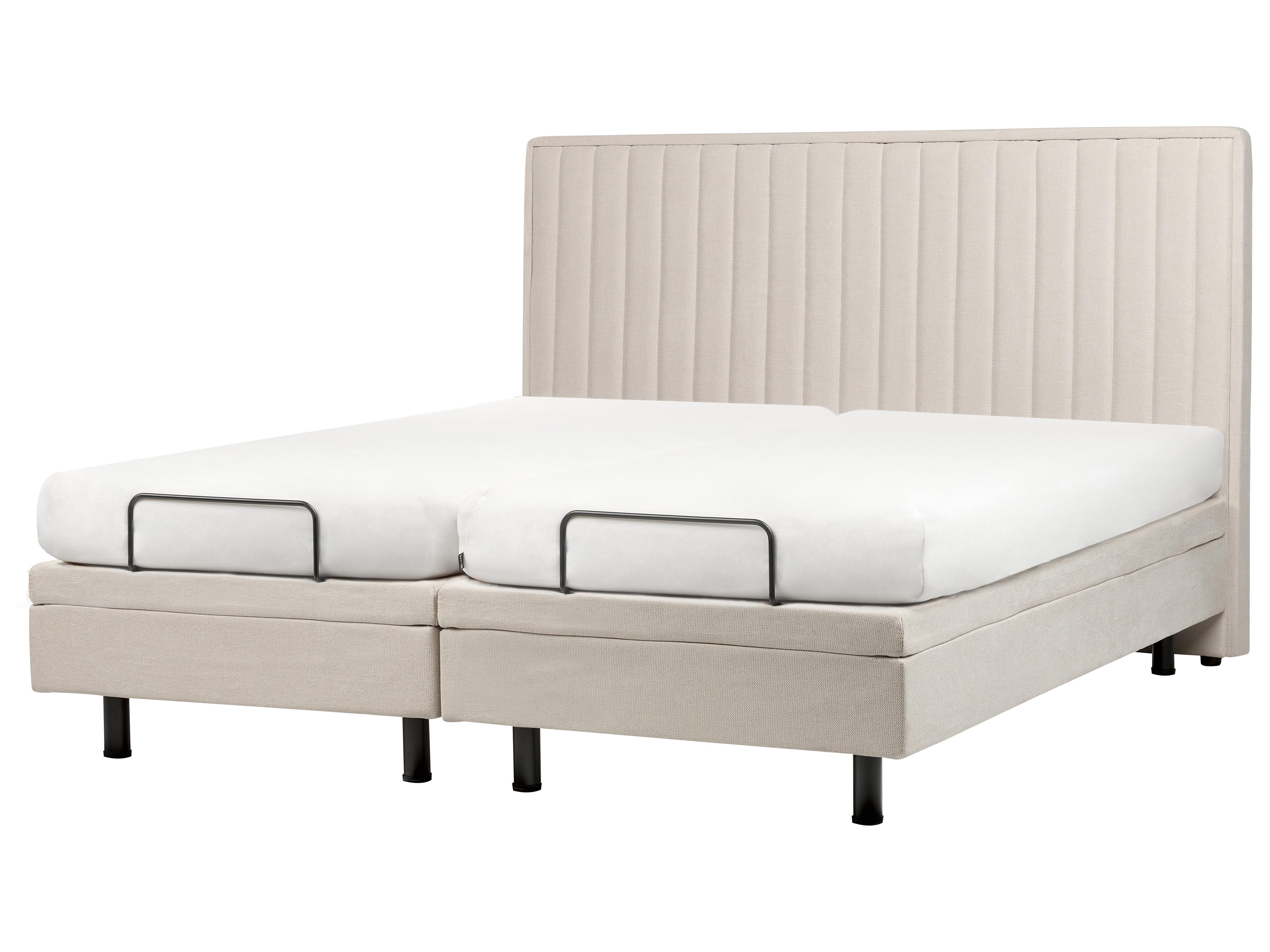 Verstelbaar bed Stof CASTELLAN 180 x 200 cm Lichtbeige