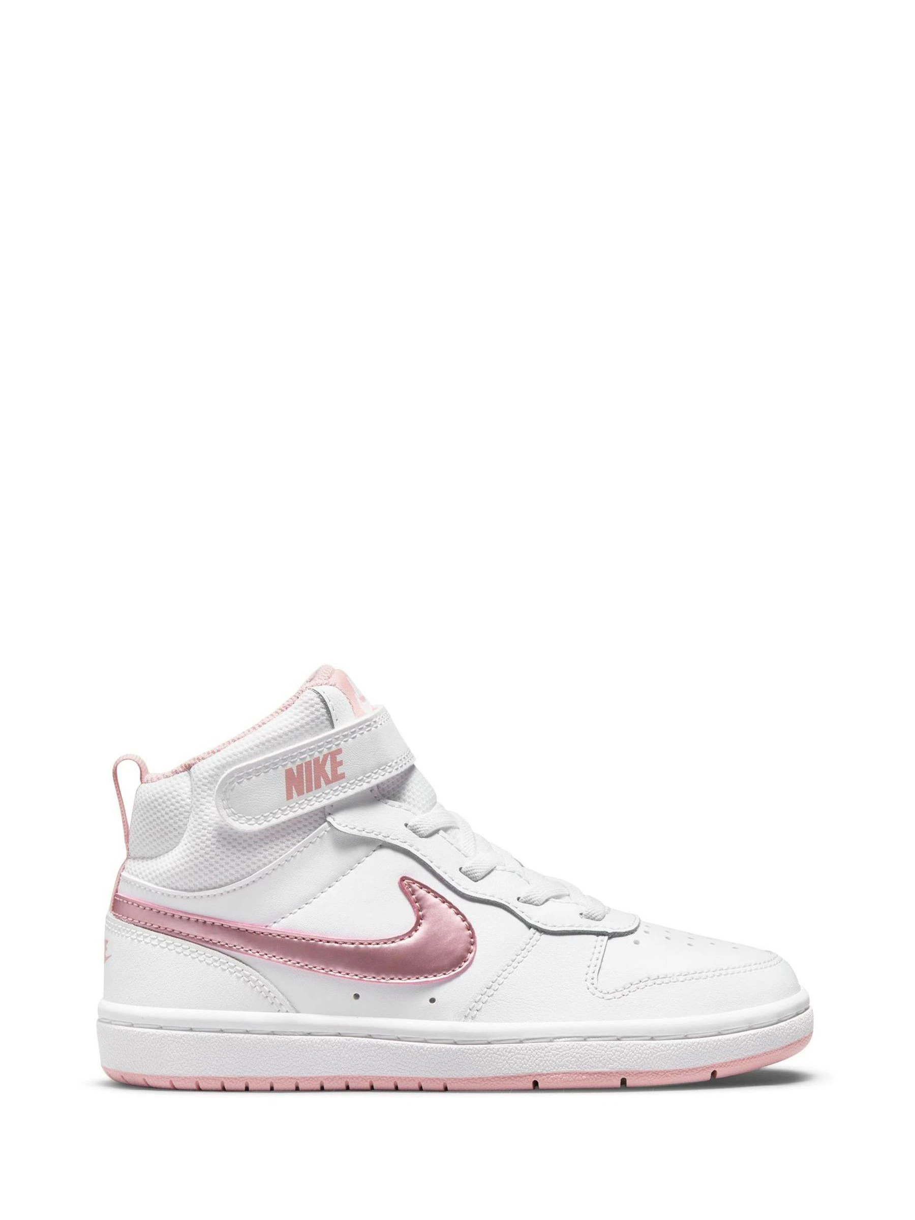 Wit-roze glazuur - Nike - Junior Court Borough halfhoge sneakers