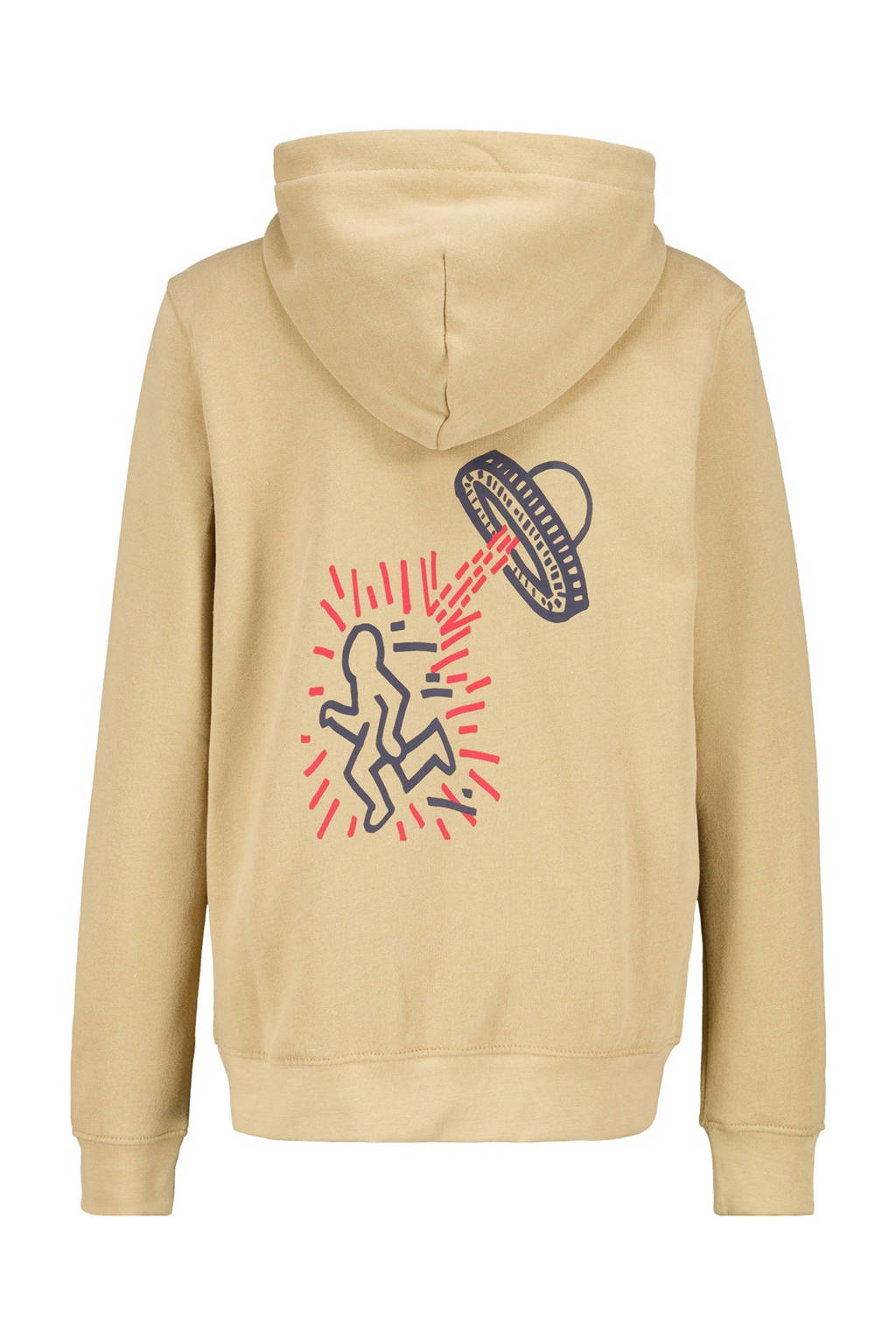 America Today hoodie met backprint zand