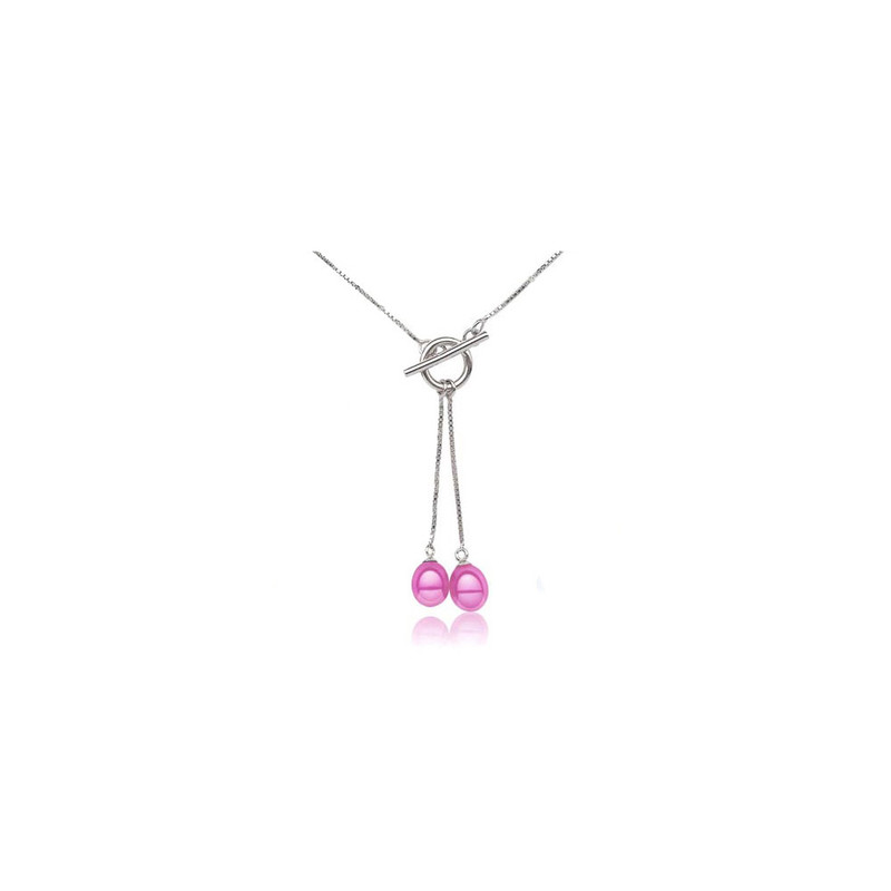 Collier Double Perles de Culture Rose et Argent 925