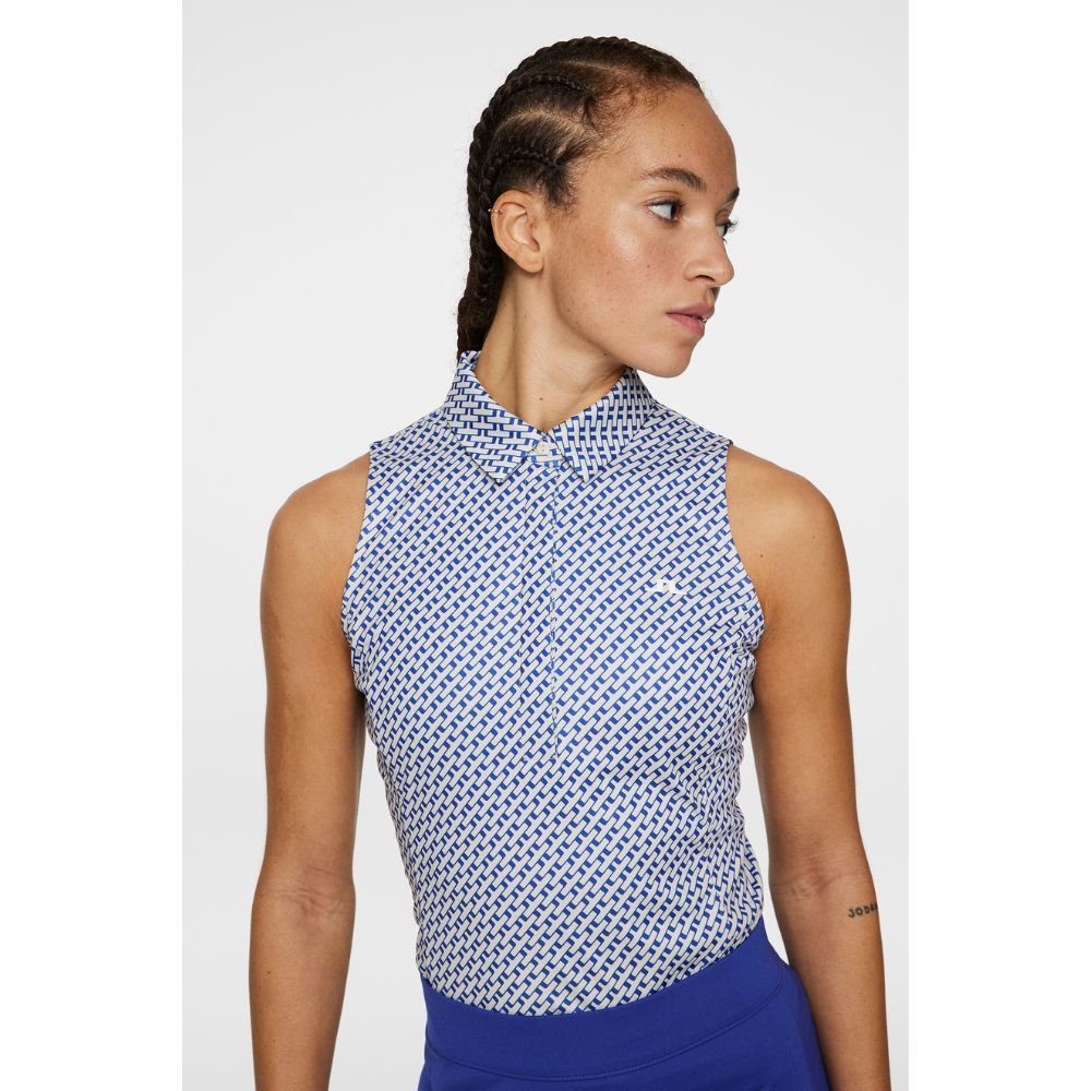 Dena Print Sleeveless Pique Dame Moonbeam