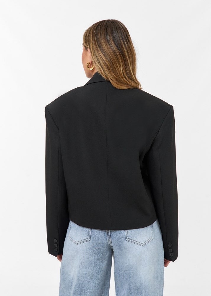 Audrey cropped blazer zwart
