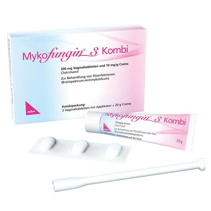 Mykofungin 3 Kombi 200 mg Vaginaltabletten + 10 mg / g Creme, 1 P