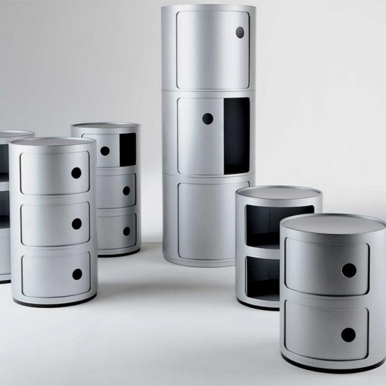 Kartell Componibili kast nachtkastje large (3 comp.) Ø32 wit