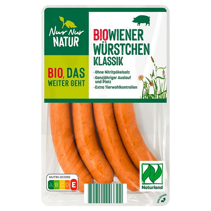 NUR NUR NATUR Bio-Wiener Würstchen 200 g
