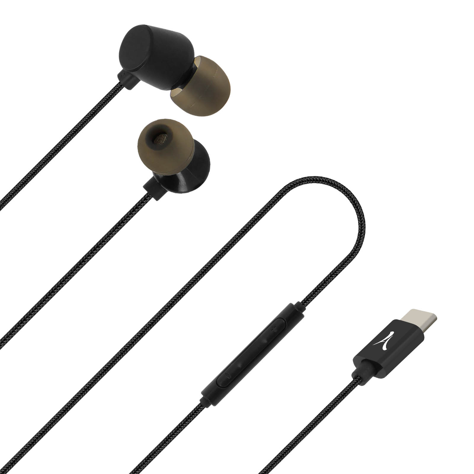 Kit mãos-livres com fones de ouvido magnéticos Akashi USB-C de 1,2 m - Preto