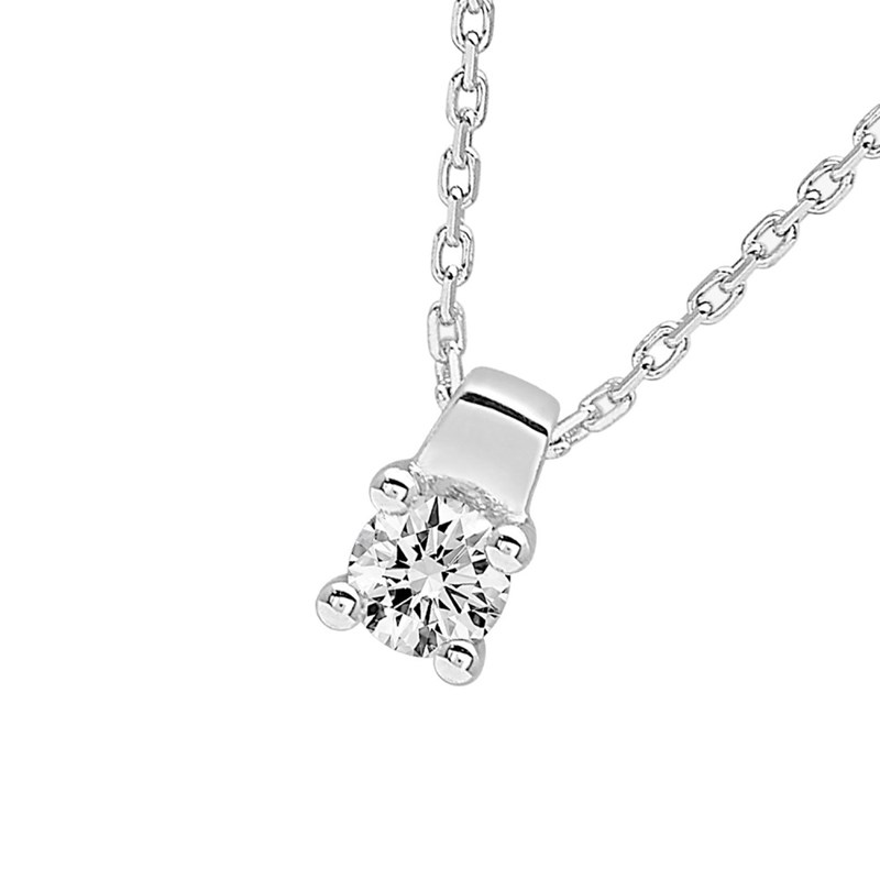 Collier Femme - Or 18 Carats - Diamant 0,18 Carats - Longueur : 42 cm