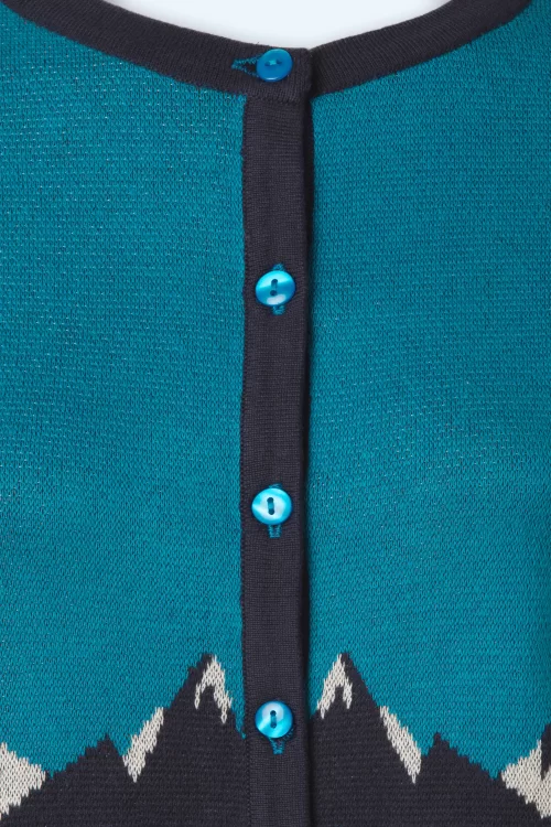 Pretty Vacant Alpine gebreid vest in tealblauw