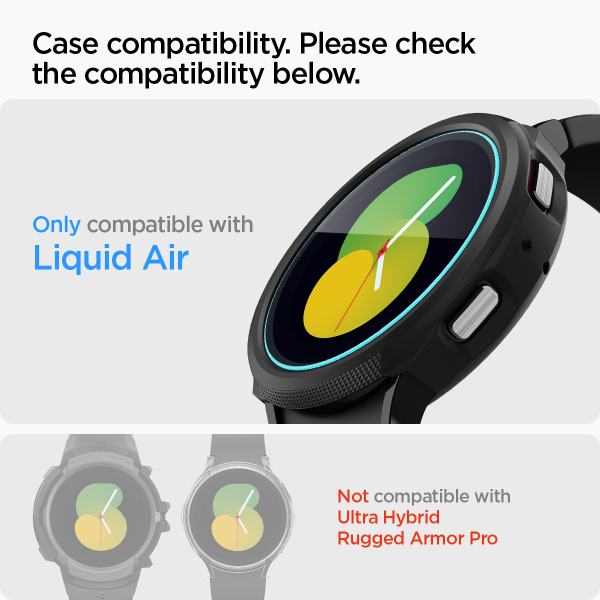 (2er Set) Samsung Galaxy Watch 5 / 4 (44 mm) Glas Tr EZ Fit Panzer Glas Case Friendly   Montagerahmen (AGL05339)