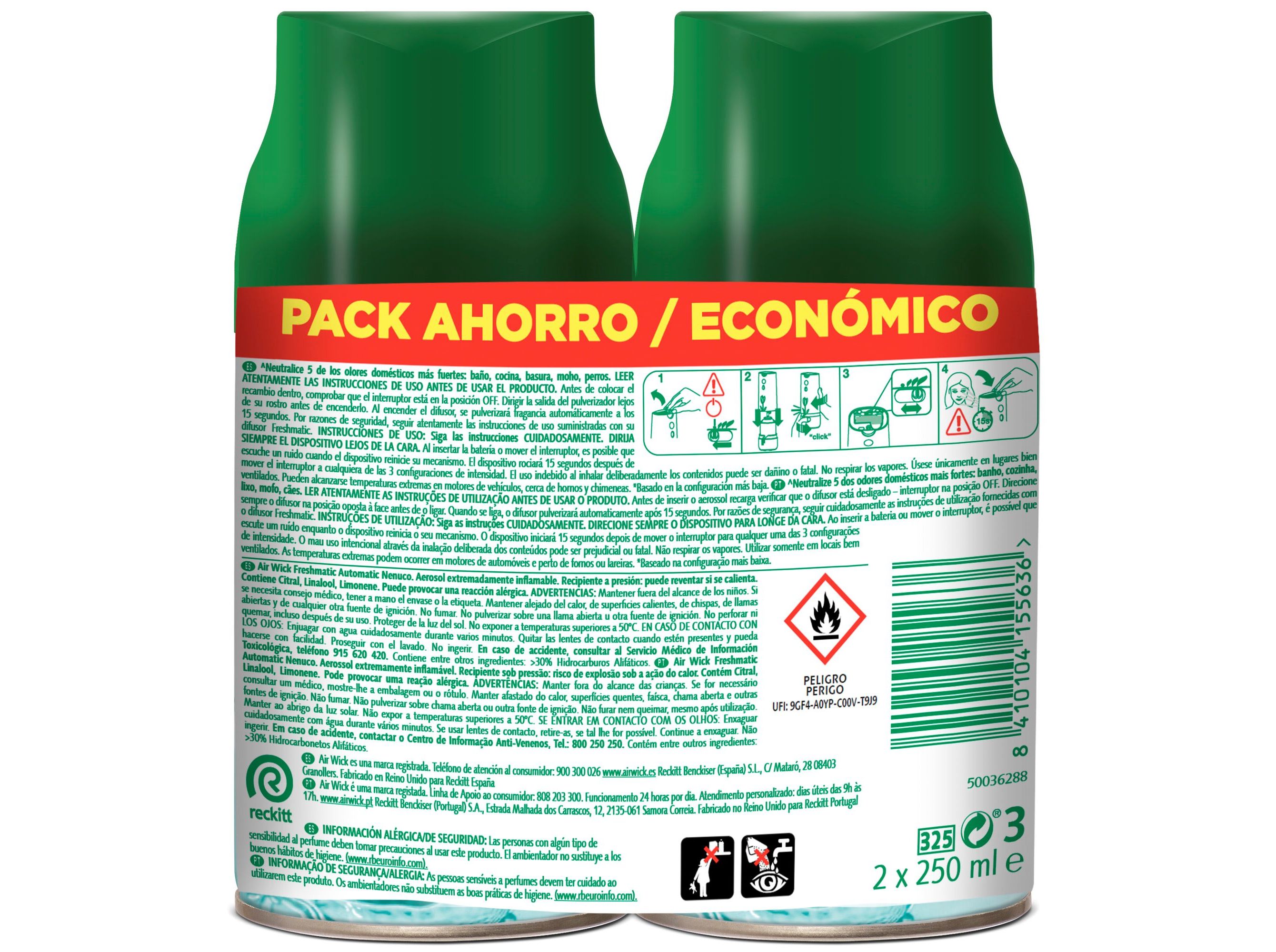 AMBIENTADOR RECARGA AIR WICK FRESHMATIC NENUCO 2X250ML