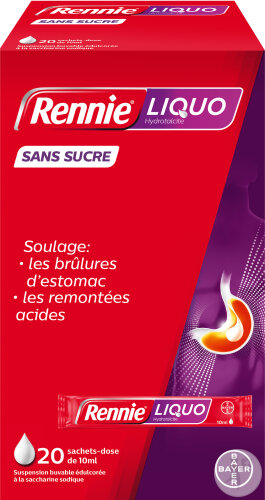 Rennie Liquo Sans Sucre Hydrotalcite Remontées Acides Suspension Buvable 20x10ml