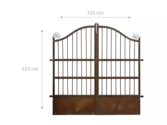 BISCOTTINI Portail - Fer Forgé Finition Antique - Clôture en Fer - Portail en Métal - Porte Décorative - Portail d'Entrée - 115x6x115cm - Une Pièce