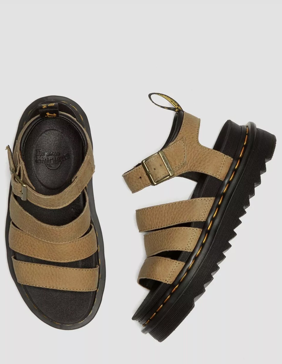dr martens Sandales Femme Blaire Cuir Nubuck Marron
