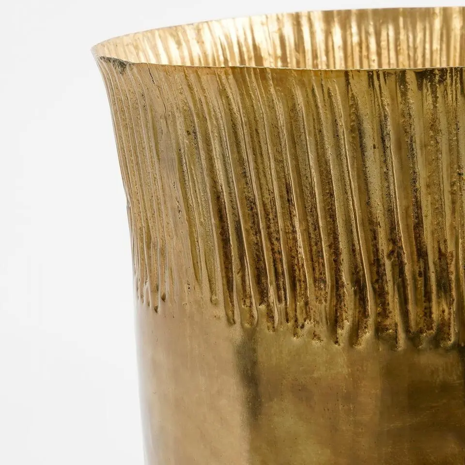 Mica Decorations Xavier Plantenpot - H26 x Ø25 cm - IJzer - Goud
