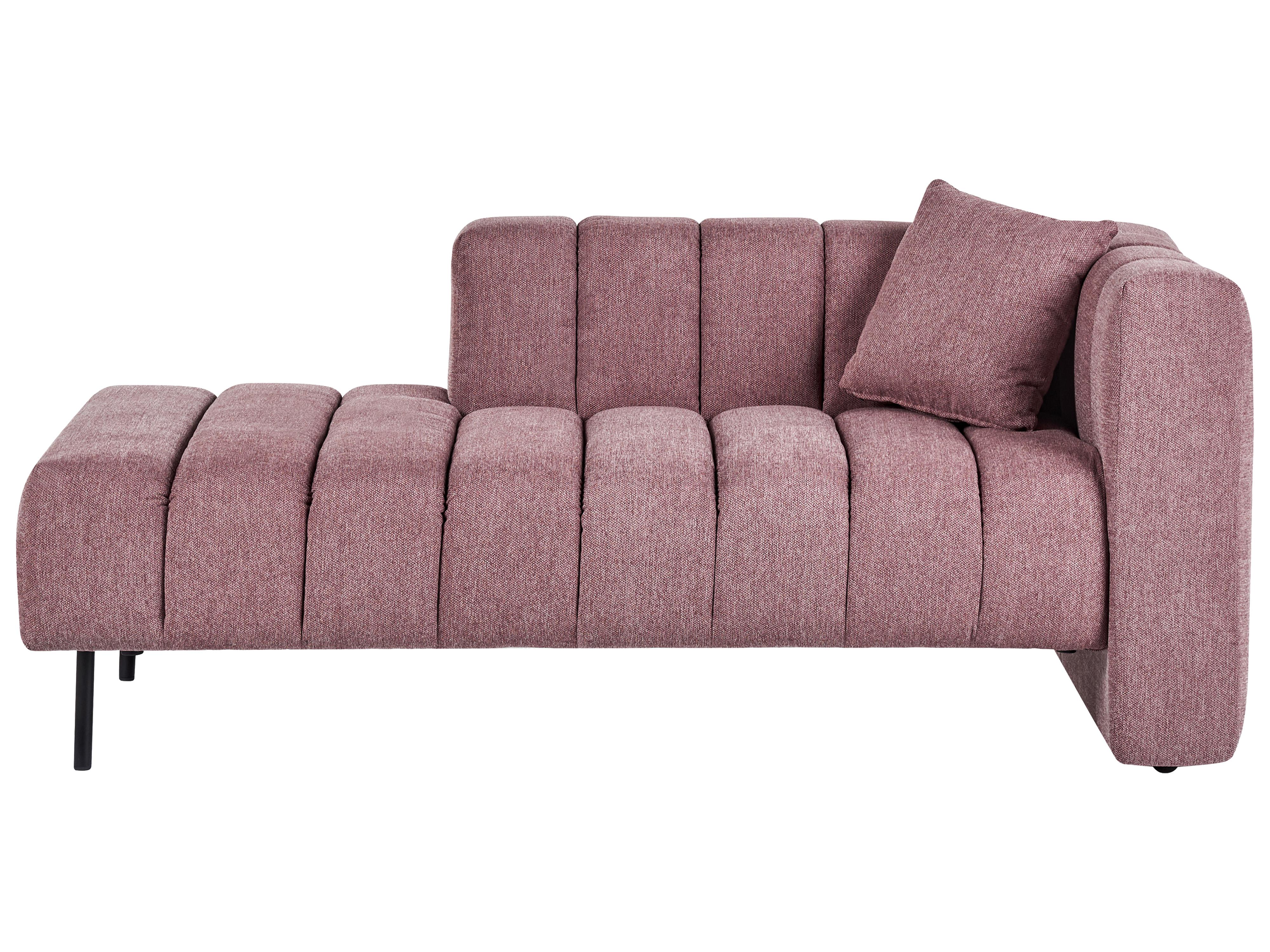 Rechtszijdige chaise longue LANNILS Stof Roze