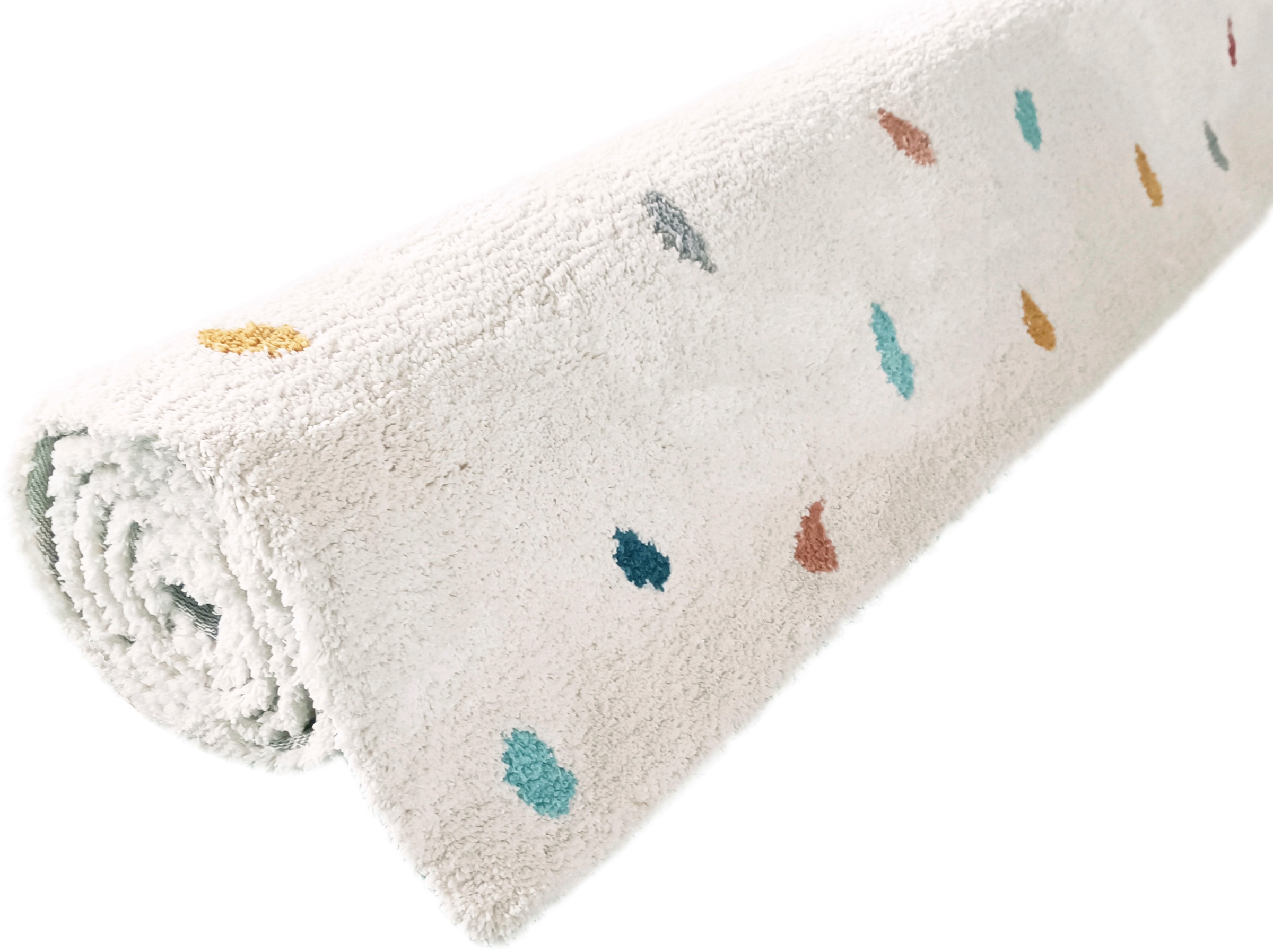 my home Kinderteppich »Odan, Hochflor-Teppich« rechteckig 20 mm Höhe bunte Punkte Teppiche, weich, Wohnzimmer, Kinderzimmer