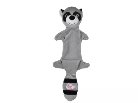 Jouet peluche Raton Laveur avec poche à friandises - Gris - L 45 x l 18,5 cm