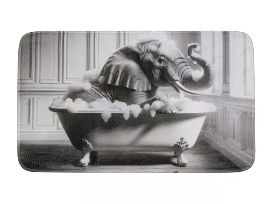 Tapis de bain en polyester Animal 45 x 75 cm Eléphant