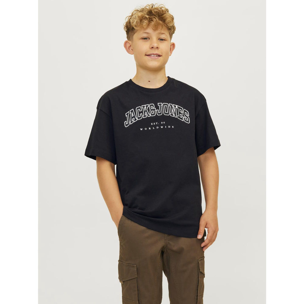Køb Jack & Jones Junior Black Caleb Varsity T-Shirt O-Neck Noos