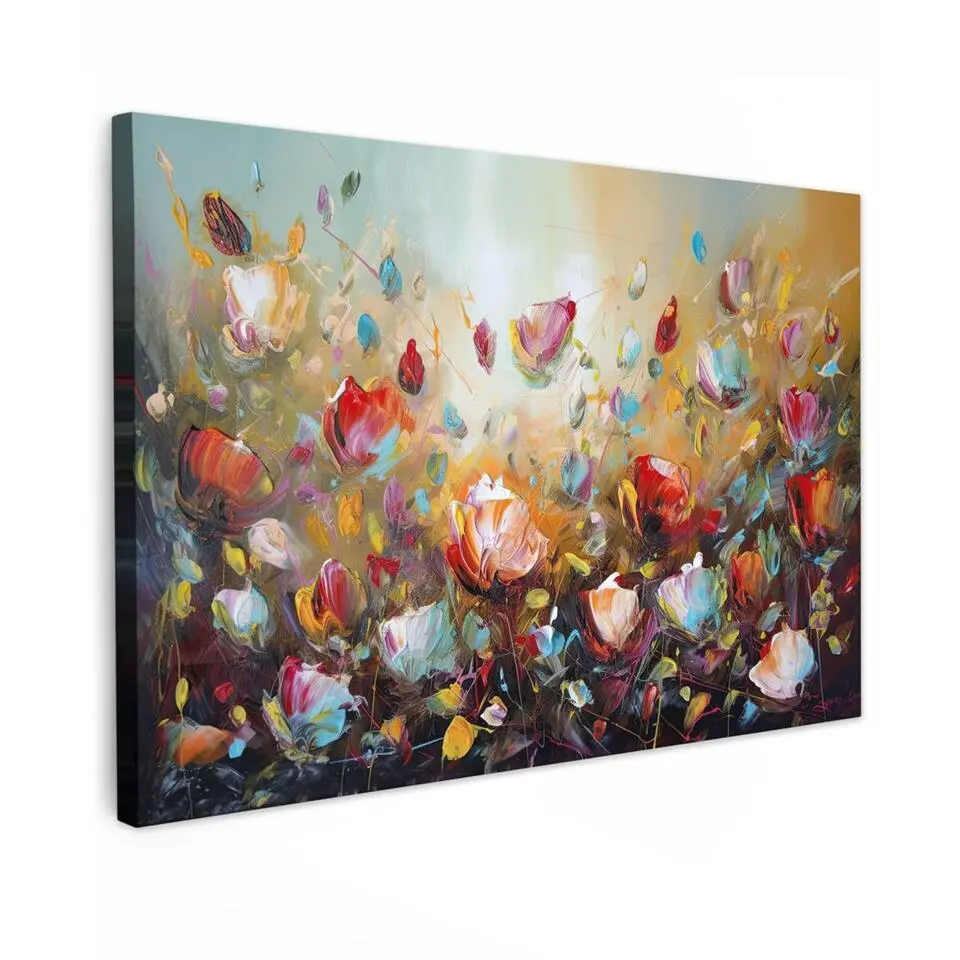 MuchoWow Canvas Schilderij 120x80cm Bloemen Kunst Natuur
