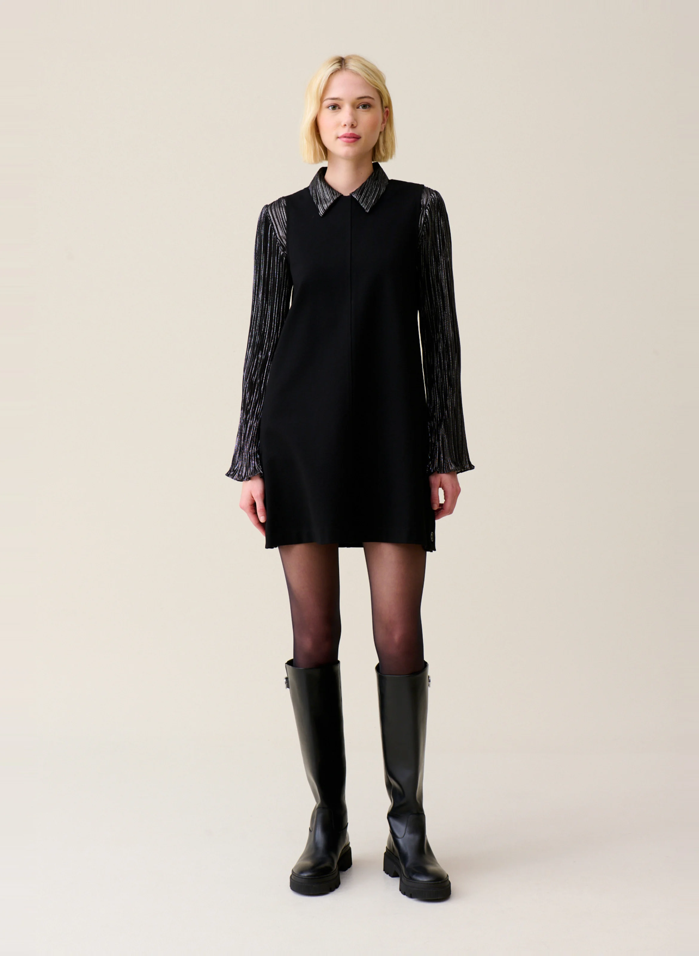 Robe courte sans manches | Noir