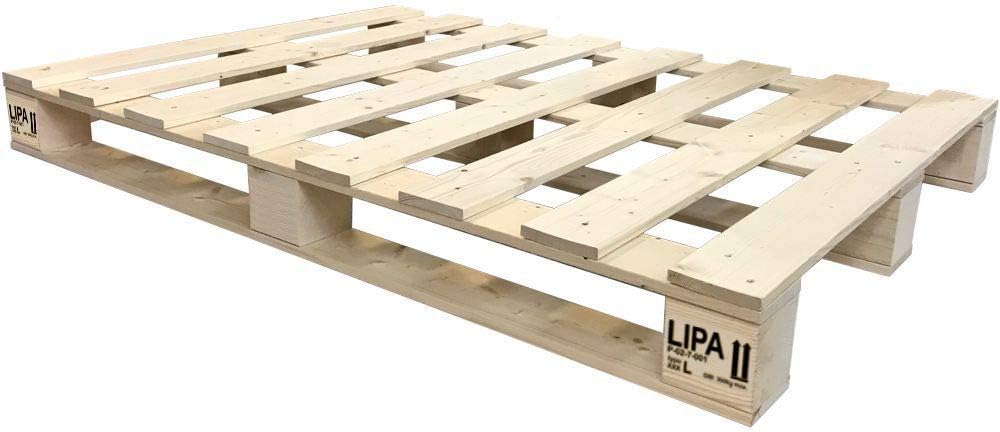 LIPA Bett Palettenbett 140 x 200 cm Massivholzbett Holzbett 140cm Holz Bettgestell (140x200)