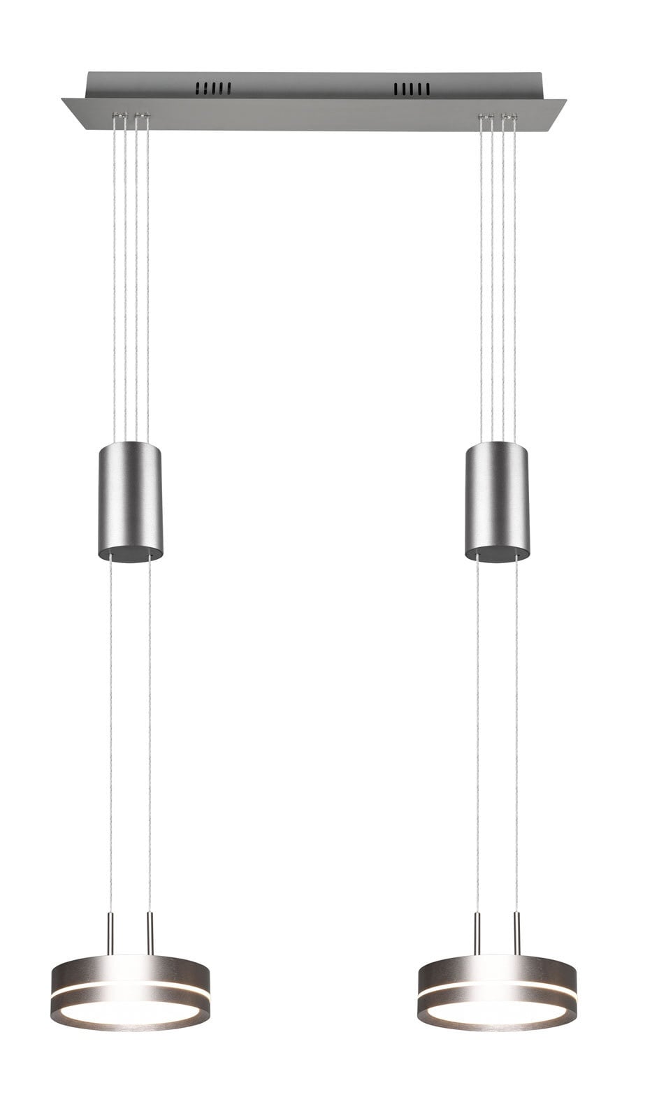 TRIO LED Balkenpendel FRANKLIN 2-flg nickelfarbig