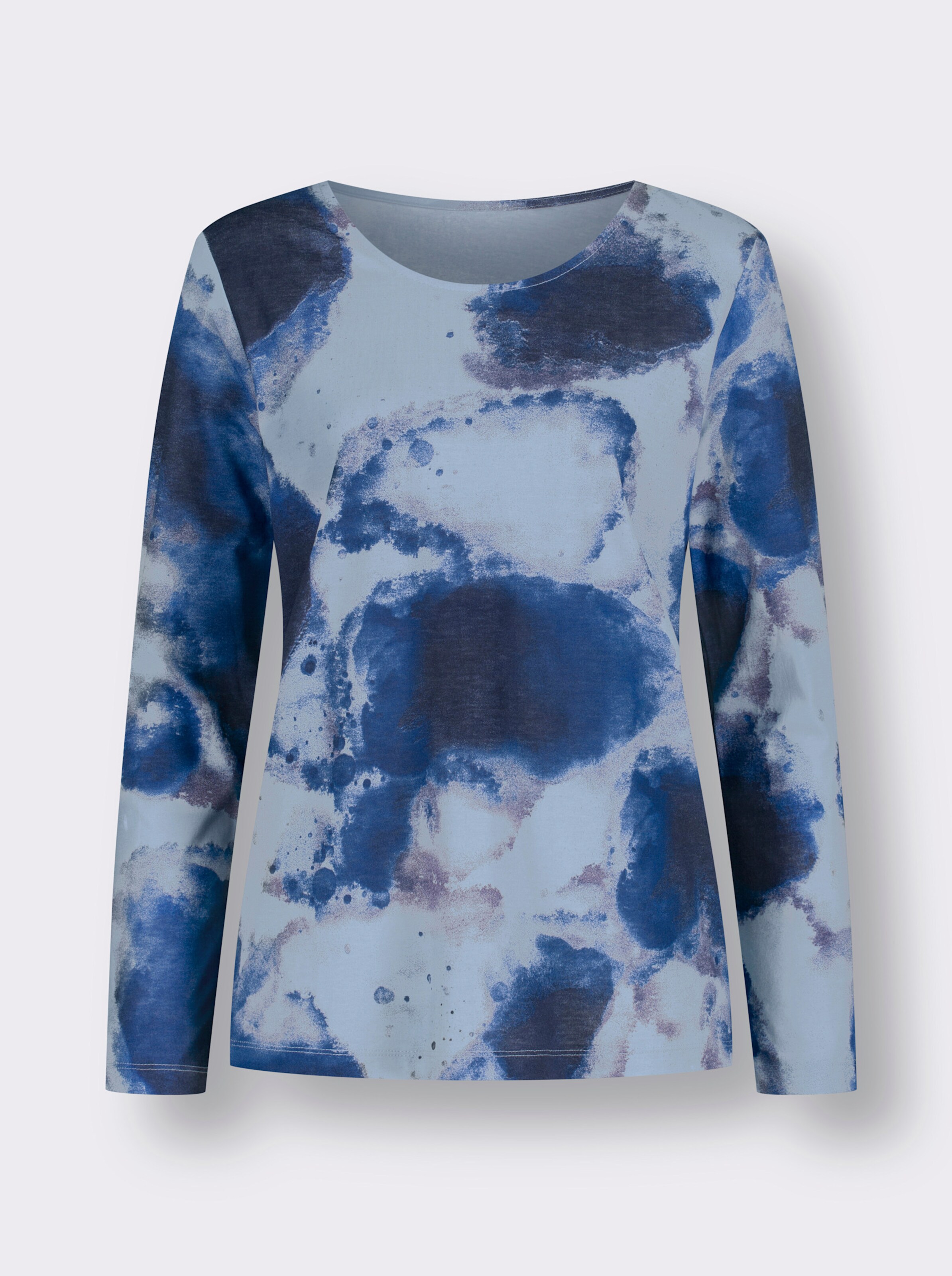 Langarmshirt mit Aquarell-Druck
