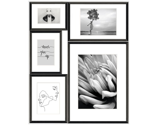 Ingelijste foto Never Give 5-delige set 53x65 cm