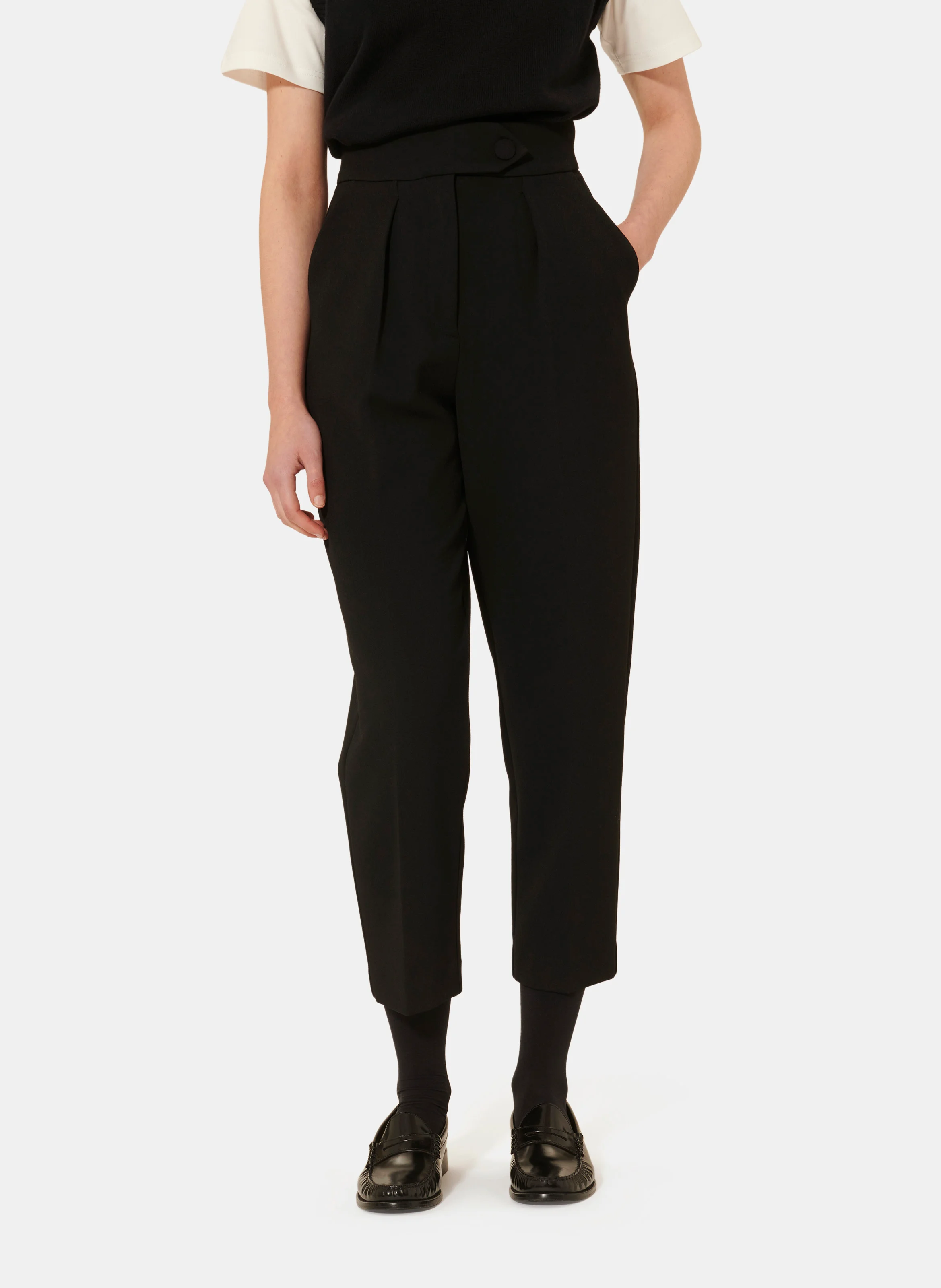 PAASO - Pantalon droit 7/8ème| Noir