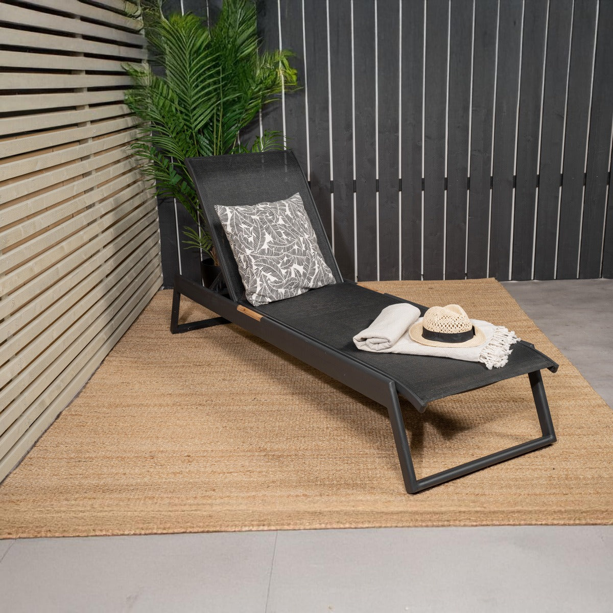 FjÃ´rd - Lounge Ligbed Zwart|Teak - Mexico
