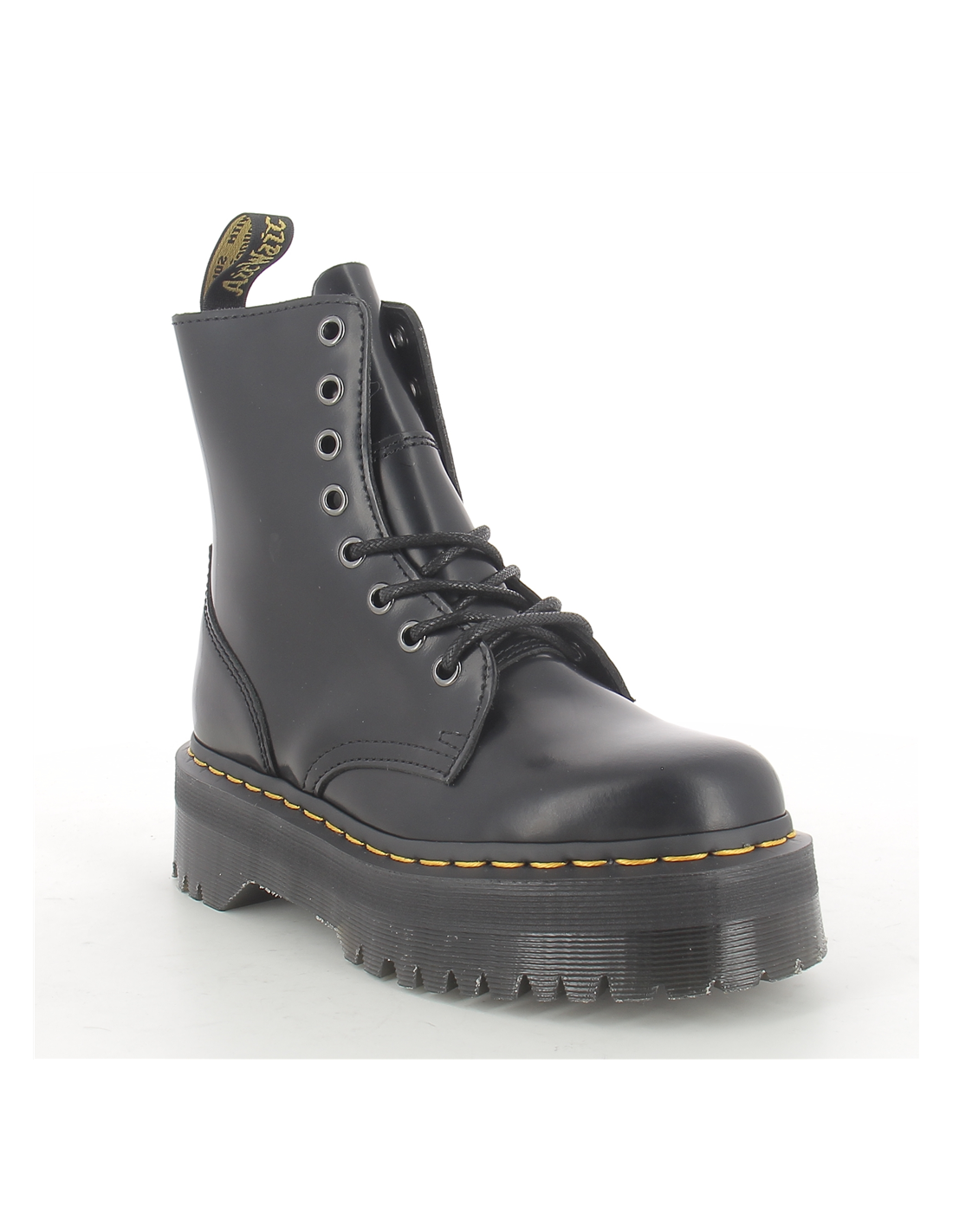 dr martens boots compensées femme jadon cuir polished smooth noir