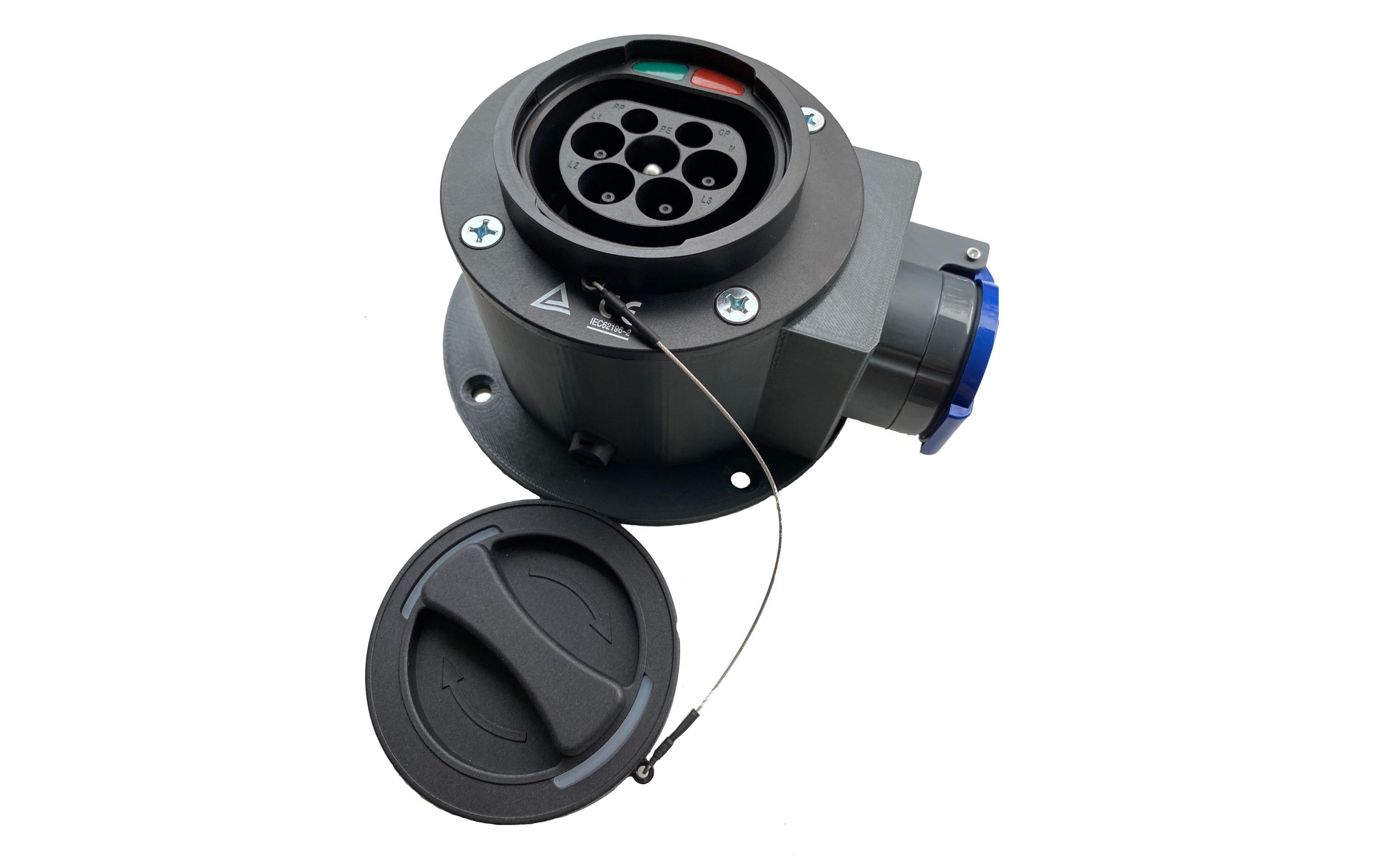 Adapter Typ 2 - T23 CH Steckdose<br>Eignet sich für Ladestationen mit fixem Typ 2 Ladekabel