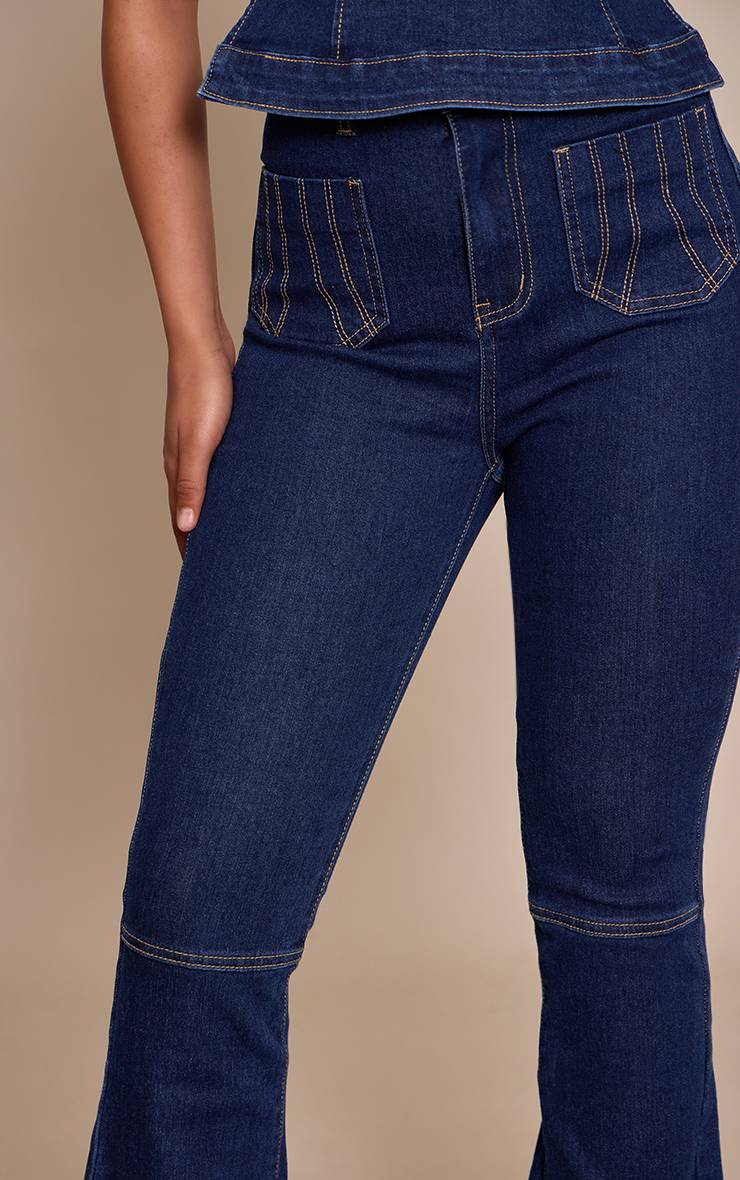Bleu Indigo Jean Évasé Ajusté En Denim Petite
