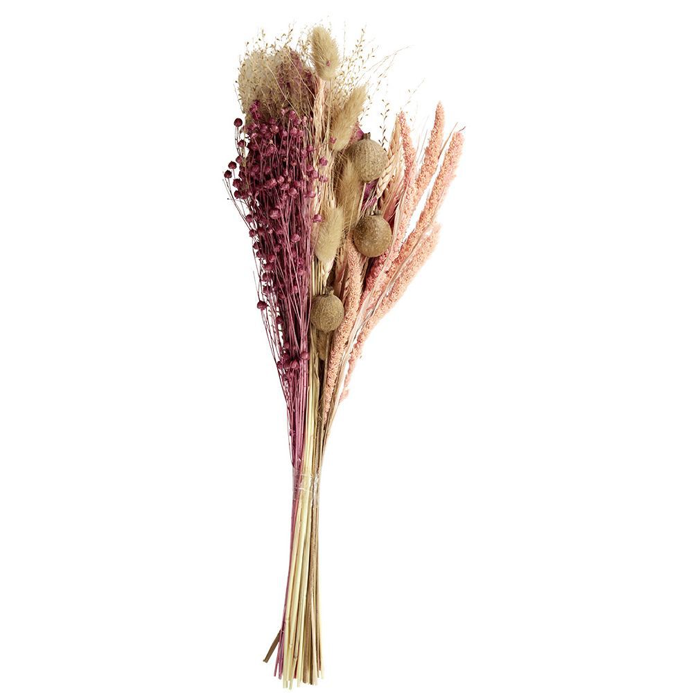 Bouquet de fleurs séchées roses H55cm
