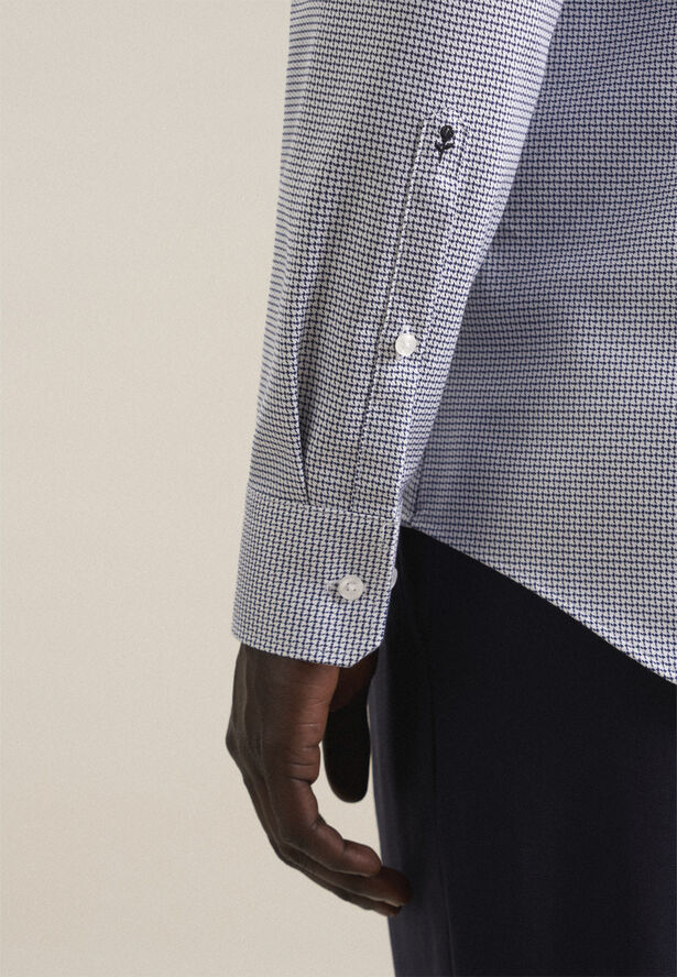 Seidensticker Business Shirt Slim Long sleeve Kent-Collar Structure Blue