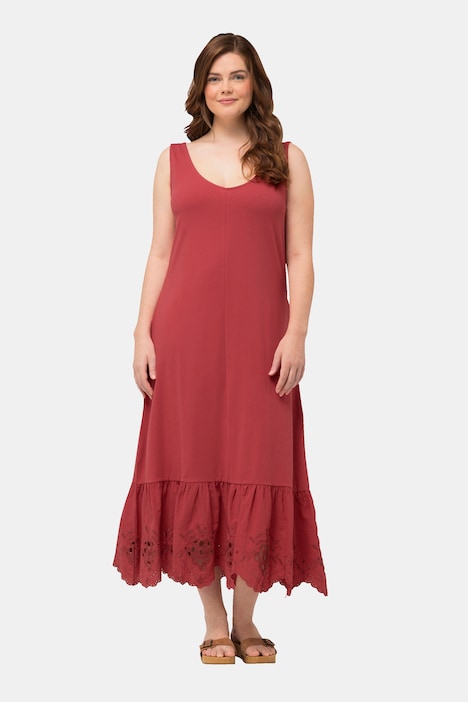 Maxikleid, A-Linie, Rundhals, ärmellos, Biobaumwolle