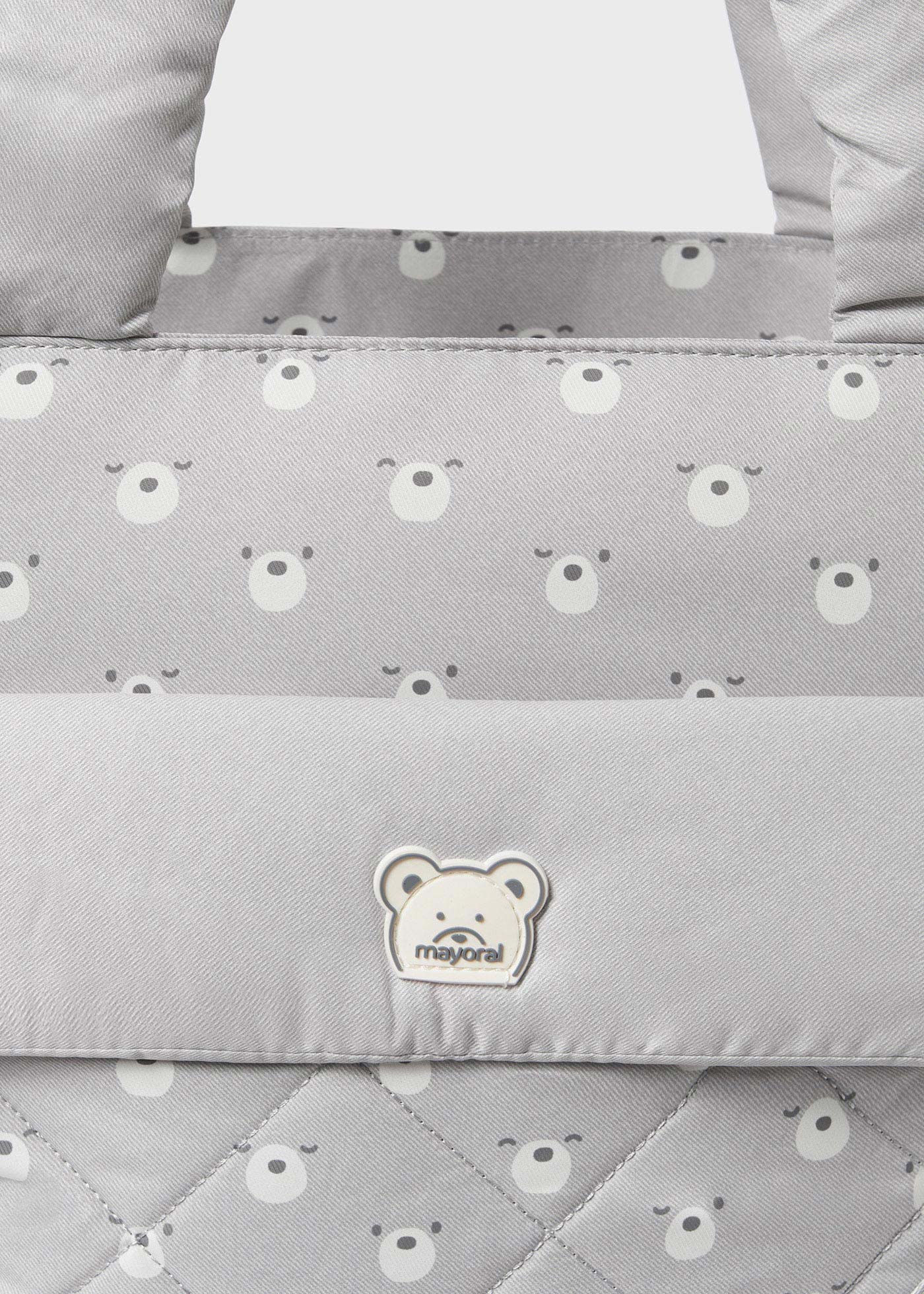Bolsa acolchoada com acessórios para bebês