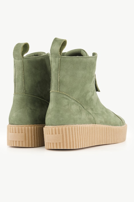 Leder-Boots, Wechselfußbett, Plateau-Absatz, Weite H