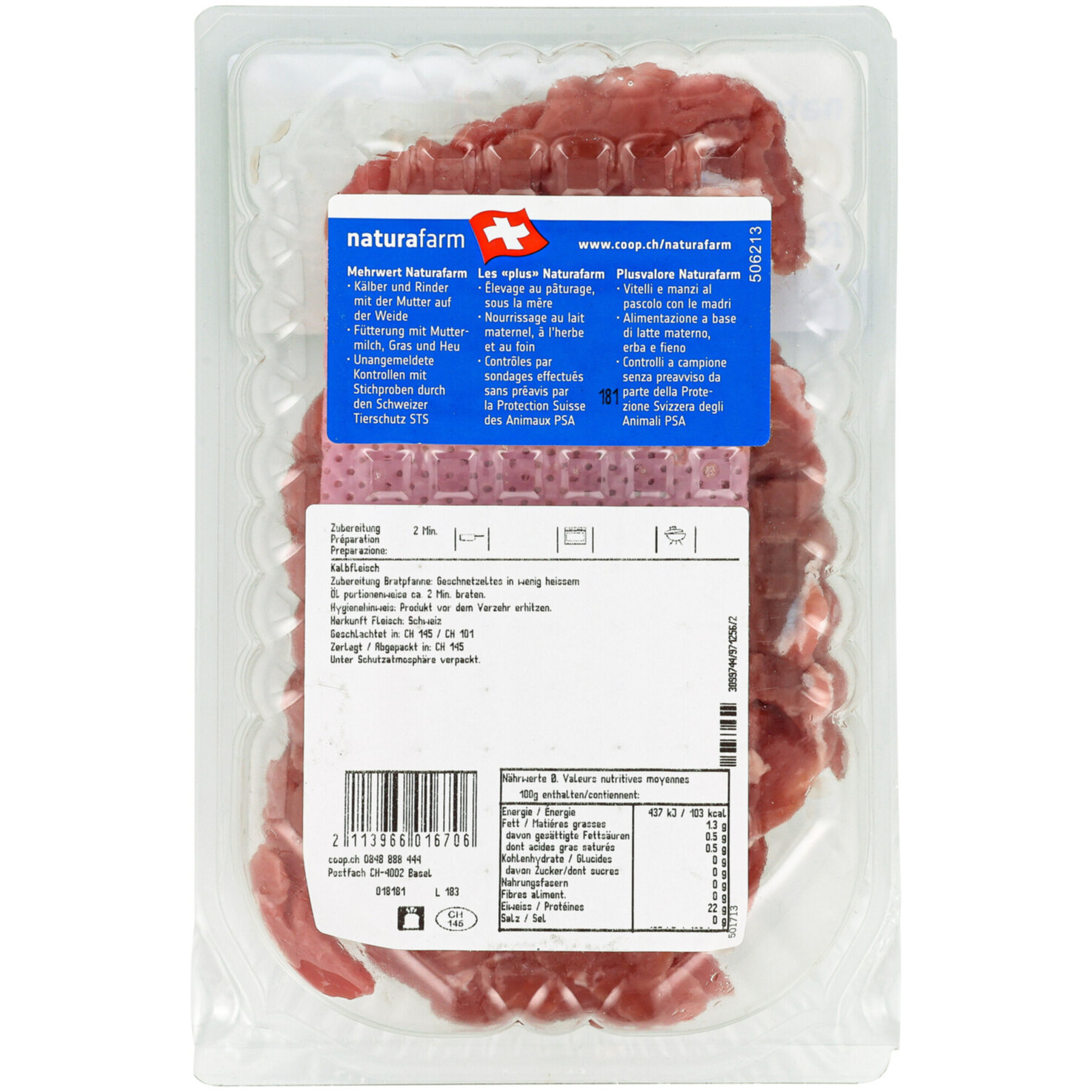 Naturafarm Natura-Veal Geschnetzeltes ca. 250g