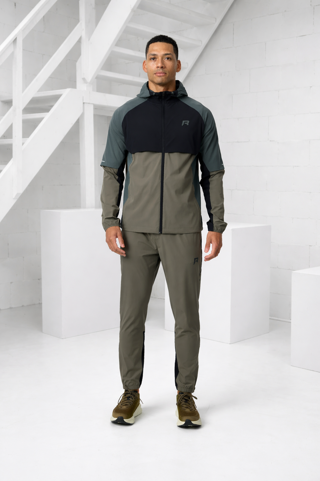 Reprimo Vortex Windbreaker Trainingspak Heren Groen/Zwart/Grijs