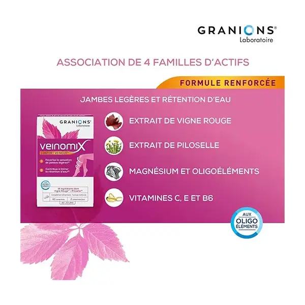 Granions Veinomix Lot de 2 x 60 comprimés