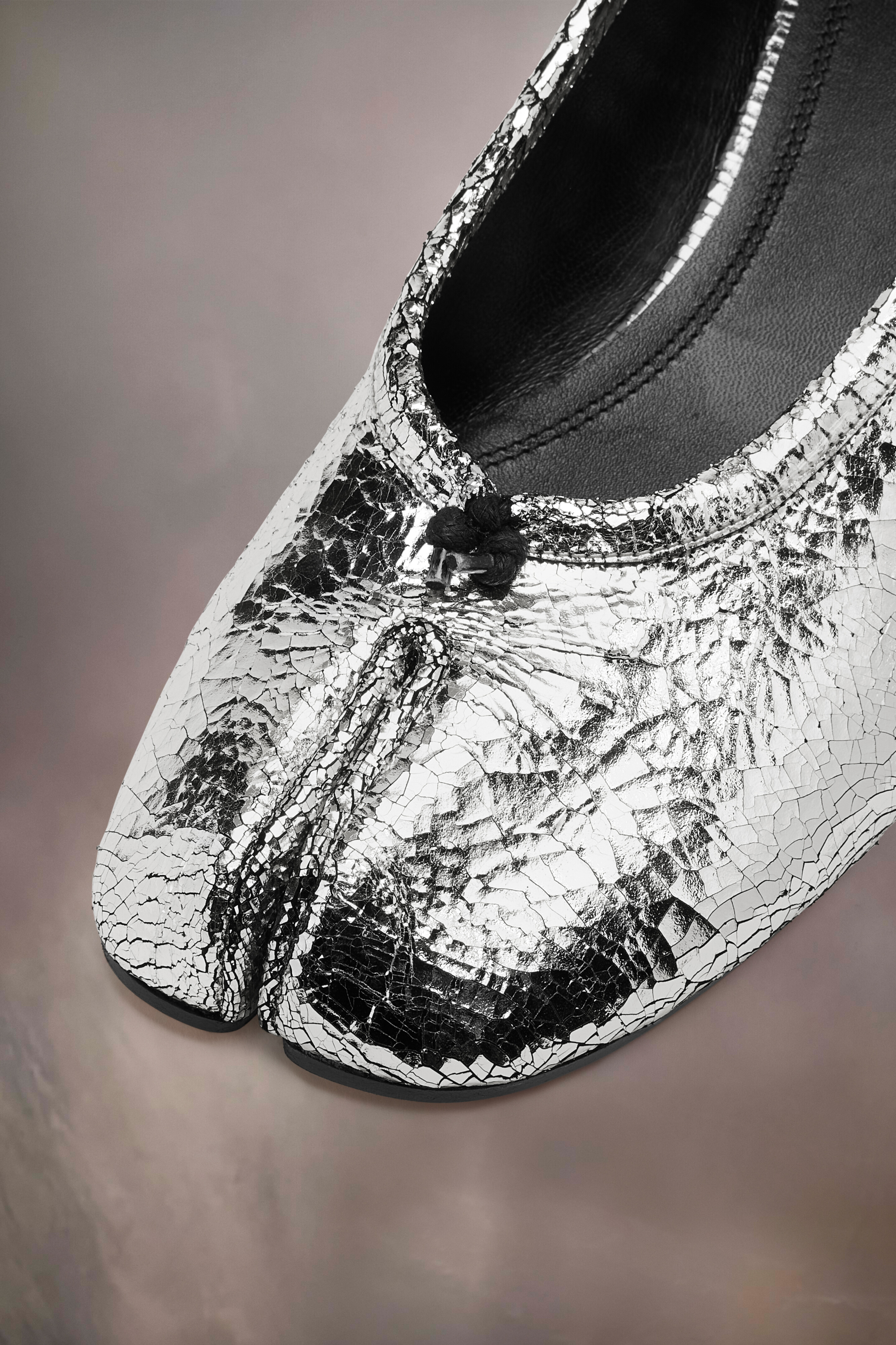 Nouvelles ballerines Tabi broken mirror Argenté