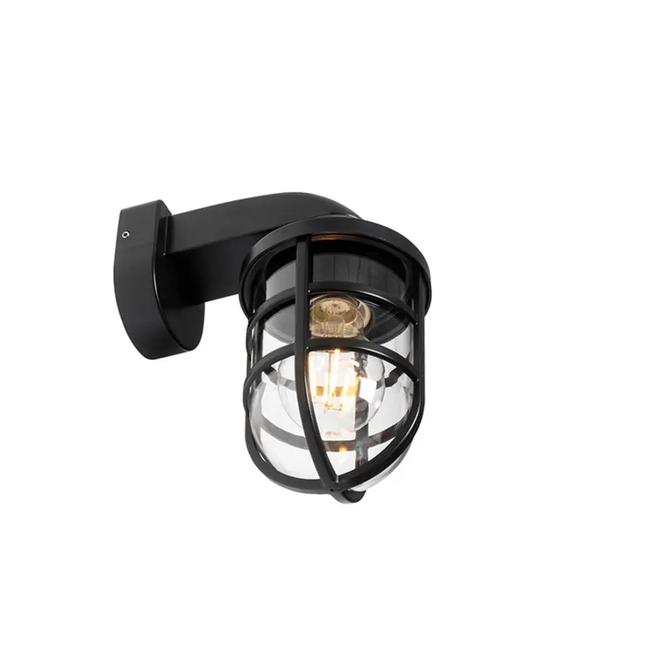 Qazqa wandlampen buiten joeri zwart e27