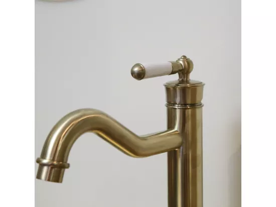 Leeds mitigeur lavabo rétro haut or brossé - Essebagno