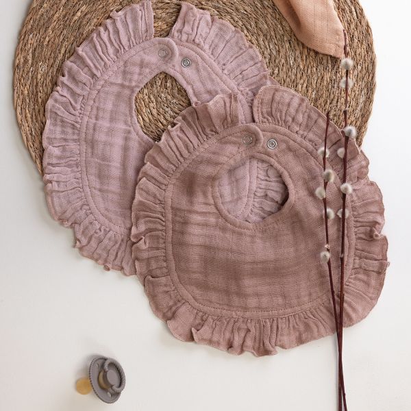 Sebra Muslin Drool Slab - 2 Stuks - Rose / Brown